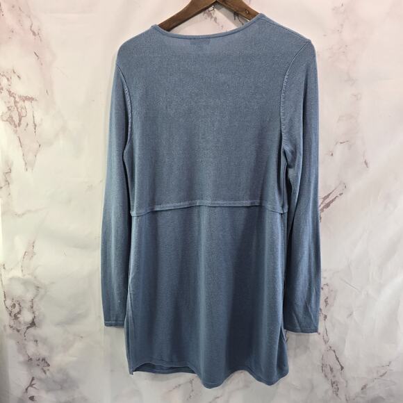 J Jill Dress Womens Small Blue Sweater Wool Long Sleeve Tunic Mini Lightweight - Picture 5 of 14